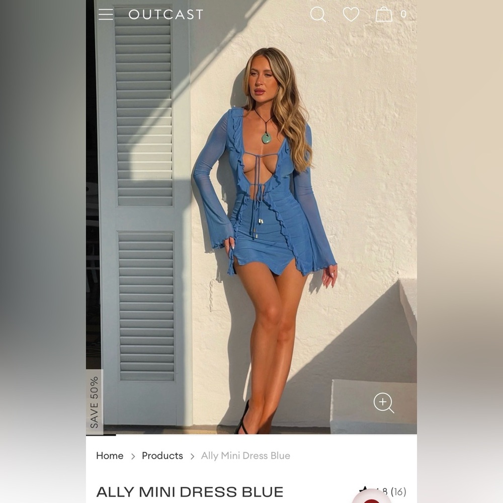 Outcast Ally Blue Mini Dress